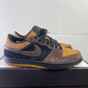 Nike Court Force 313561-022 Brown Black Suede Low Top Sneaker Men's 10 US RARE
